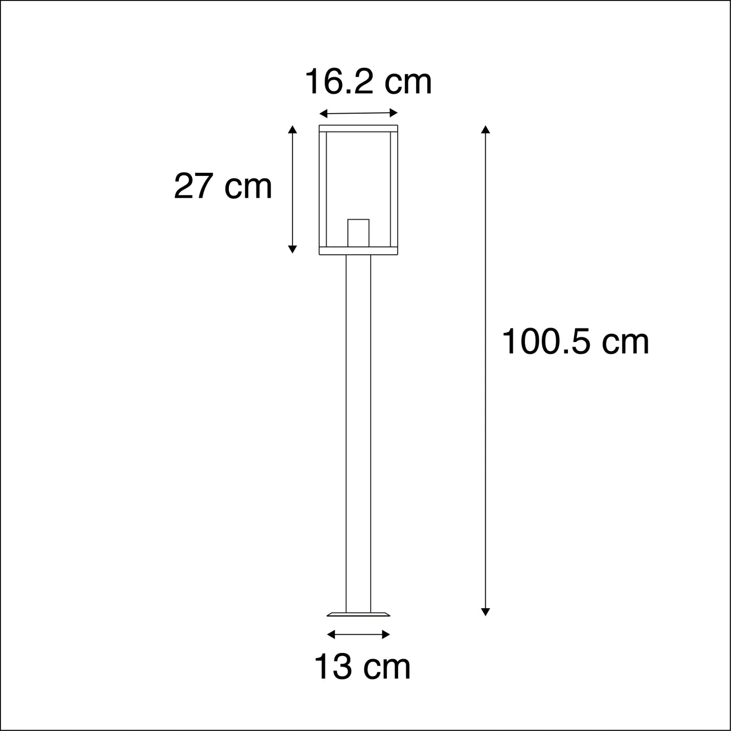Candeeiro exterior moderno preto com vidro de 100,5 cm - Roterdão