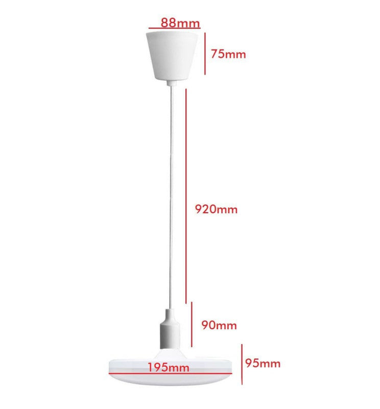 Lâmpada suspensa LED 26W - Branco - Prato - E27