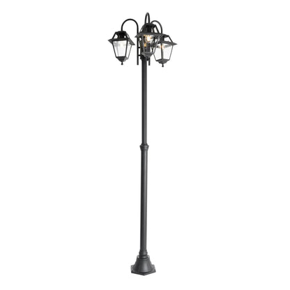 Lanterna exterior clássica preta 235 cm 3-luzes IP44 - Berta