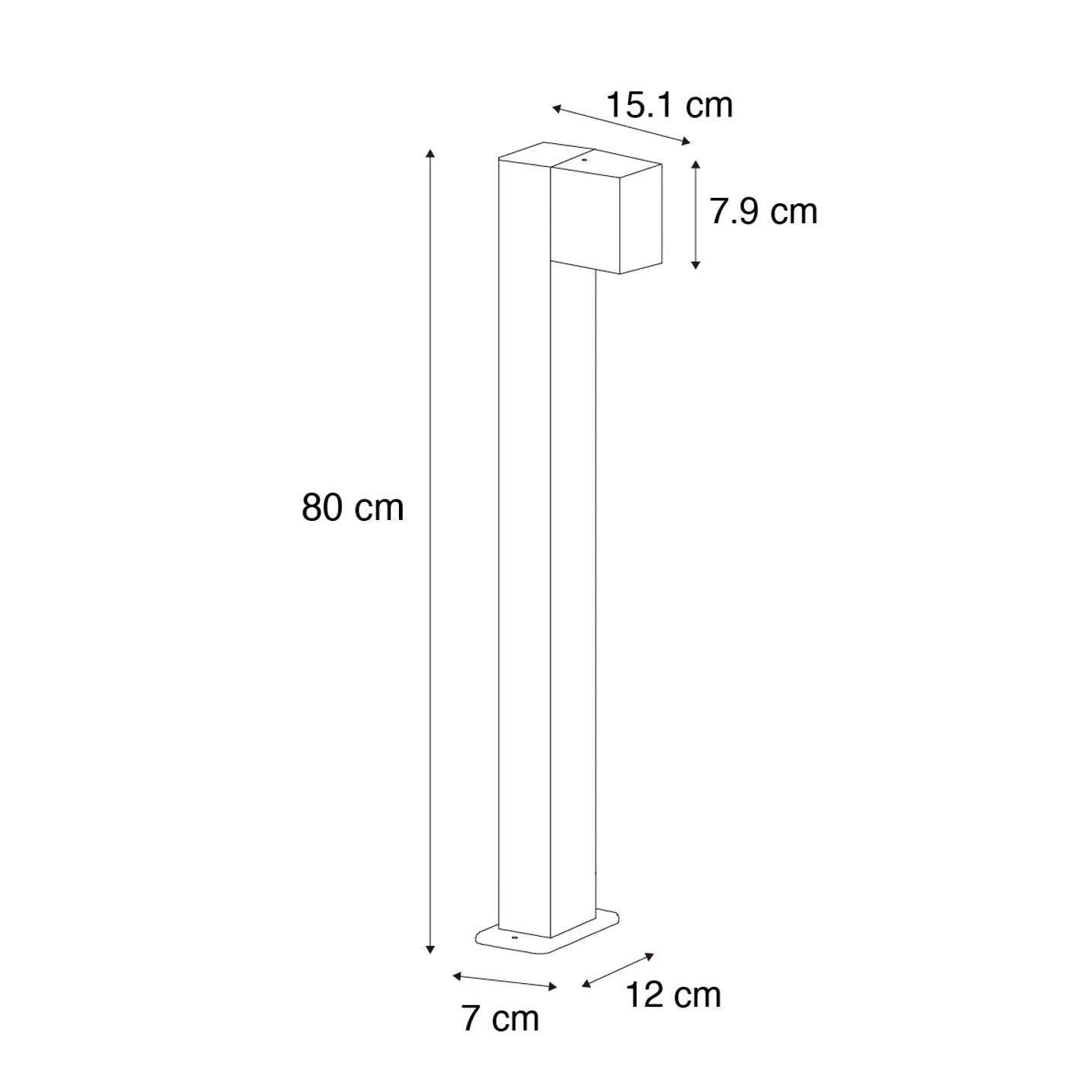 Candeeiro de pé exterior industrial dourado antigo 80 cm IP44 - Baleno
