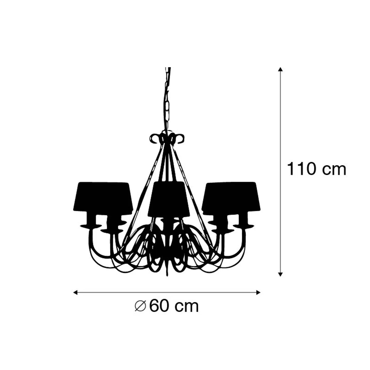 Candelabro creme com tampa de braçadeira 12 cm preto - Giuseppe 8
