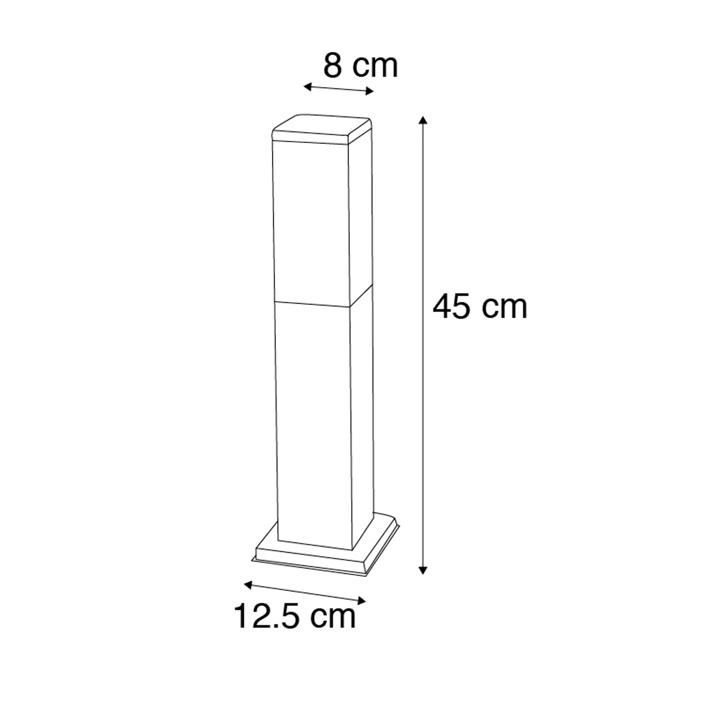 Poste de lâmpada moderno para exterior cinza escuro 45 cm IP44 - Malios