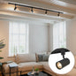 Sistema de iluminação de trilho moderno monofásico com 4 focos pretos - Iconic Jeana