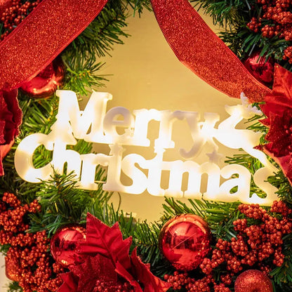 Decorações de Natal, Letras de Feliz Natal Luz LED para Festa de Natal Interior e Exterior Luz do Alfabeto de Natal (Branco Quente)
