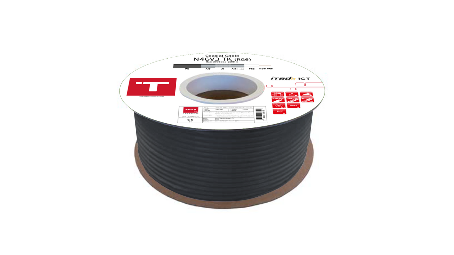 Cabo Coaxial Preto N46V3TK ITED - 100M