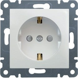Tomada 2P C/ Alva. Protecção Branca Lumina 2 Hager