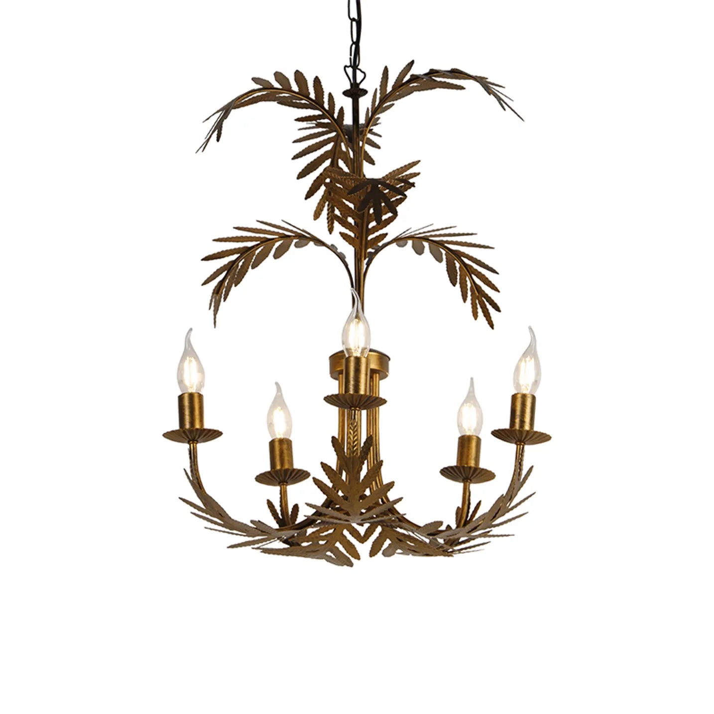 Lustre vintage dourado 5-luzes - BOTANICA
